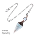 Aquamarin Kristall Hexagon Pendel in Antik-Kupfer-Optik für Yoga und Meditation - Aquamarin (Antikrot)