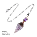 Kegelförmiges Amethyst-Pendel mit Kupferkappe für Wünschelrutengehen und Meditation - Amethyst (Antikrot)