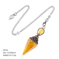 Citrin-Kristallpendel mit hexagonaler Spitze und antikem Kupferdeckel für Meditation - Künstlicher Citrin (Antikrot)