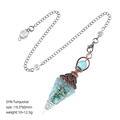 Heilpendel mit synthetischem Türkis und Kupferwicklung für Meditation und Reiki - Künstlicher Türkis (Antik-Kupfer)