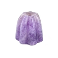 Portaincenso in ametista viola intagliata a zucca con motivi prismatici verticali - Ametista (Base per Incenso Fiore 20mm)