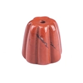 Portaincenso in diaspro rosso a forma di zucca con venature naturali e foro superiore - Diaspro Rosso (Base per Incenso Fiore 20mm)