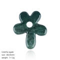 Dunkelgrüner Achat-Blumenanhänger mit 30x35mm Abmessungen und Natursteintextur - Indischer Achat Blume
