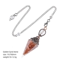 Energie-Pendel aus Goldsandstein mit Vintage-Kupferkappe und feiner Metallkette - Gold-Sandstein (Antik-Kupfer)