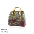 Colgante de mini bolso de piedra sangre de dragón con asa dorada para joyería DIY - Piedra de Sangre de Dragón
