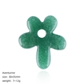 Grüner Aventurin Naturstein Anhänger fünfblättrige Blume 30x35mm DIY Schmuck - Grüne Aventurin-Blume