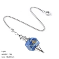 Lapis Lazuli Reiki pendulum with golden Cho Ku Rei symbol and silver metal chain - Lapis Lazuli