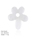Handgeschliffener Bergkristall Anhänger 5-blättrige Blume 30x35mm für DIY Schmuck - Bergkristall Blume