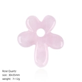 Natürlicher Rosenquarz-Blumenanhänger 30x35mm handgeschnitzter Kristallstein - Rosenquarz Blume