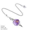Amethyst crystal pendulum with golden reiki symbol for yoga and meditation - Amethyst
