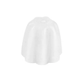 Translucent white wave-textured cylindrical crystal incense holder base in pumpkin shape - Clear Quartz (20mm Flower Incense Base)