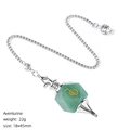 Green aventurine crystal pendulum with golden Cho Ku Rei reiki symbol for meditation - Green Aventurine