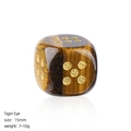 15mm tiger eye crystal dice with rounded edges and golden numbers for tabletop games - Tiger's Eye