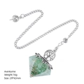 Green Aventurine crystal tree of life pendulum pendant with healing resin energy stone - Green Aventurine