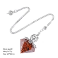 Tree of Life healing crystal pendulum with red jasper resin stone and silver chain - Red Jasper