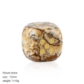 Natural 15mm picture stone gemstone dice with gold dots for tabletop board games - Jasper