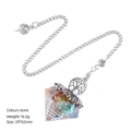 Chakra resin crystal pendulum with Tree of Life charm and colorful natural stones - Rainbow Stone