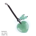 Pendentif cœur en aventurine verte avec cordon tressé main et perles assorties 30mm - Aventurine Verte