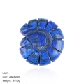 Sculpture d'escargot en lapis-lazuli bleu profond avec inclusions de pyrite 24x26mm - Conque Gravée en Lapis