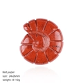 Figurine d'escargot nautile en jaspe rouge, ornement en pierre fine 24x26mm - Conque Gravée en Jaspe Rouge