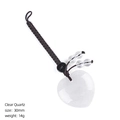 Porte-clés cœur en quartz clair 30mm avec cordon tressé à la main pour sacs - Cristal blanc
