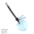 Pendentif cœur en opale synthétique avec perles bleues et cordon tressé foncé - Opale (Synthétique)