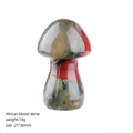 Polished African blood stone mushroom carving figurine for desk decor, 36mm size - 35mm / African Blood Stone
