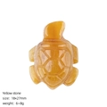 Miniatuur gele stenen schildpad met uitgesneden zeshoekig schildpatroon - Gele Jade (Zeeschildpad)