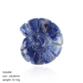 Dunkelblaue Sodalith-Schneckenskulptur mit natürlichen weißen Adern, Größe 24x26mm - Sodalith Geschnitzte Meerschnecke