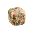 Porte-encens cube en pierre naturelle d'Unakite avec trou unique pour décoration - Unakite