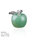Natural 20mm green aventurine apple pendant with silver leaf for DIY necklaces - Aventurine Apple