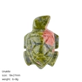 Hand-carved 1 inch Unakite sea turtle figurine for DIY decor and crystal collection - Unakite (Sea Turtle)