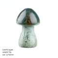 35mm natural colorful agate mushroom crystal sculpture for home and desk decor - 35mm / Indian Agate