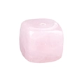 Support cube en quartz rose poli avec un trou pour encens ou bijoux artisanaux - Quartz rose