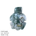 Handcrafted colorful agate sea turtle figurine measuring 18x27mm for home decoration - Indian Agate (Sea Turtle)