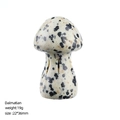 35mm natural Dalmatian stone mushroom figurine with unique black spots for DIY decor - 35mm / Dalmatian Stone