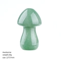 Green Aventurine stone mushroom ornament for desktop decor and holistic massage - 35mm / Green Aventurine