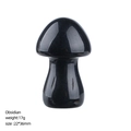 35mm polished black obsidian mushroom stone for desktop decor and DIY landscaping - 35mm / Obsidian