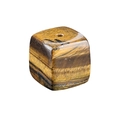Polished tiger eye stone cube incense holder with unique natural yellow brown stripes - Tiger's Eye