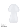 Handcrafted 36mm clear quartz mushroom figurine for home decor and crystal healing - 35mm / Clear Quartz