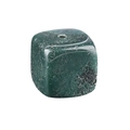 Natural green aventurine stone cube incense base with central drill hole - India Agate