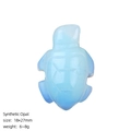 Miniature synthetic opal sea turtle figurine with light blue translucent finish - Synthetic Opal (Sea Turtle)