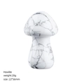 Polished natural white howlite crystal mushroom figurine for home decor and DIY projects - 35mm / Howlite