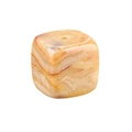 Polished natural agate stone square incense holder with yellow and white stripes - Crazy Agate