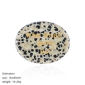 Dalmatian Jasper worry stone with WWJD engraving, oval thumb stone 35x45mm size - Dalmatian Jasper Palm Stone