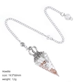 Pendolo in cristallo howlite con pietra bianca, bobina in rame e dettaglio corona argento - Howlite