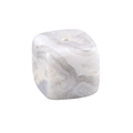Square natural white lace agate incense holder base with polished organic stripe texture - Agate