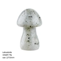 Natural Labradorite stone mushroom desktop ornament with grey-green mineral texture 22x35mm - 35mm / Labradorite