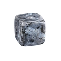 Polished labradorite square stone incense holder with natural blue flash and single hole - Larvikite