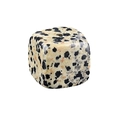 Polished Dalmatian Jasper cube incense holder with a single hole and natural stone patterns - Dalmatian Jasper